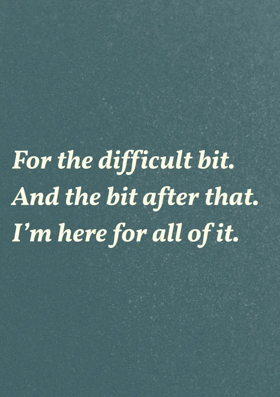 For the Difficult Bit greeting card