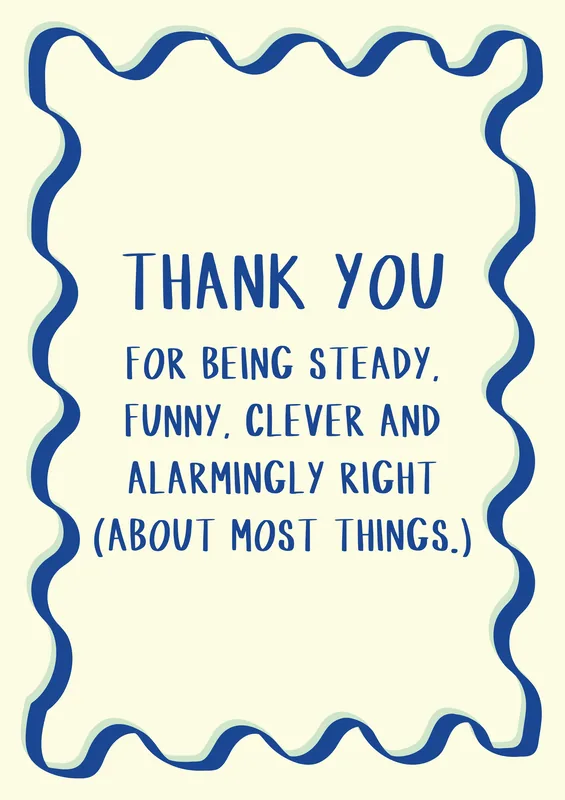 Steady, Funny, Clever greeting card