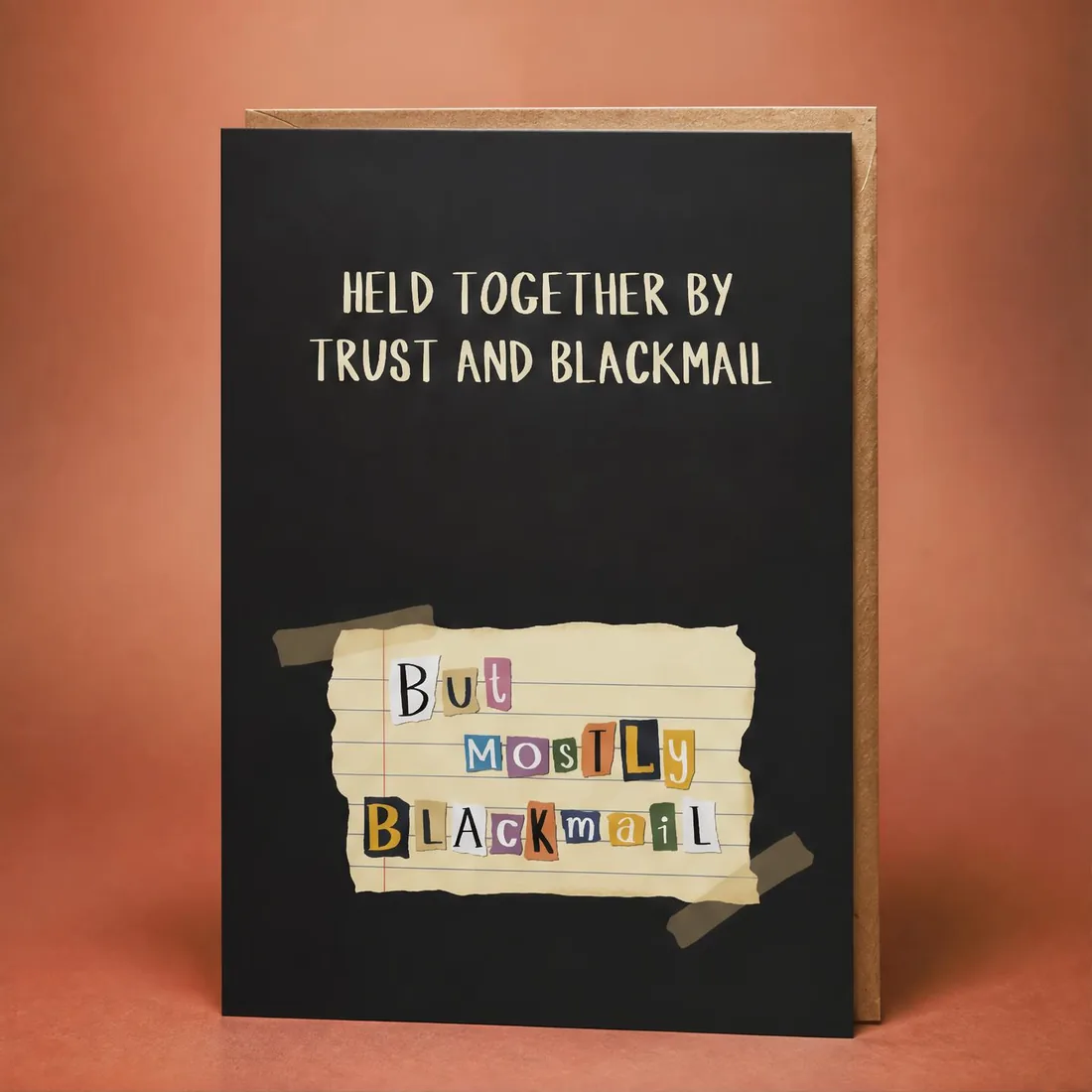 Trust and Blackmail greeting card
